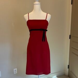 NWT - Byer Too! Red Midi Dress with Black Bow